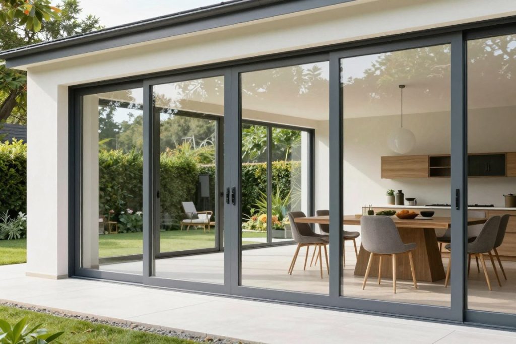 schuifdeuren terras aluminium tuin